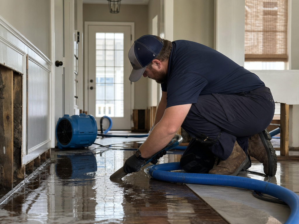 water damage restoration work by Overland Water Damage Pros in Overland Park, Kansas